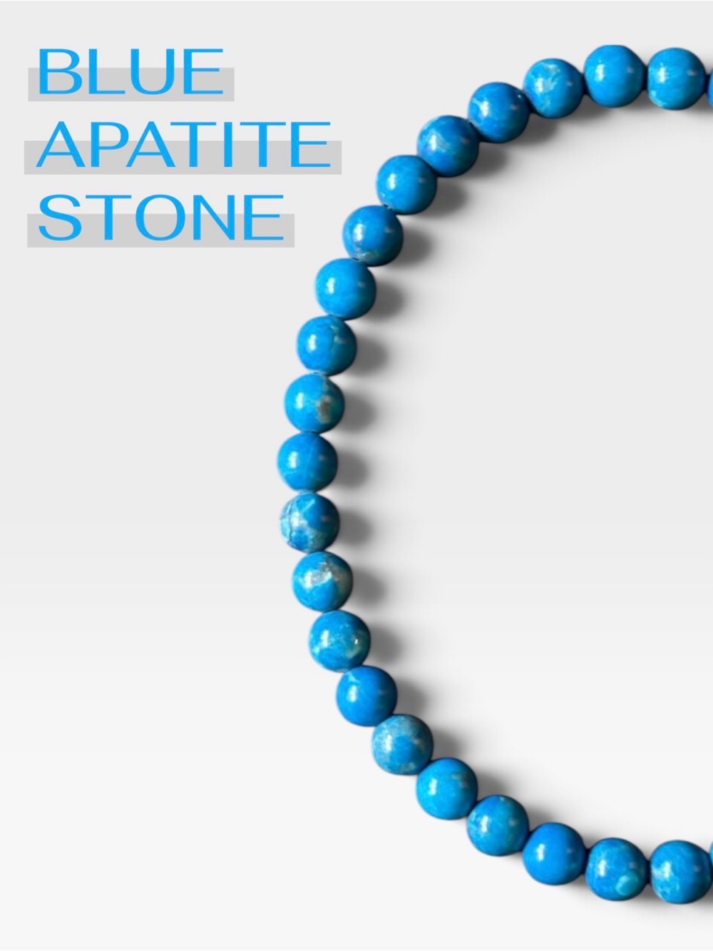 Vintage Blue Apatite Sterling Silver Beaded Bracelet | 4mm